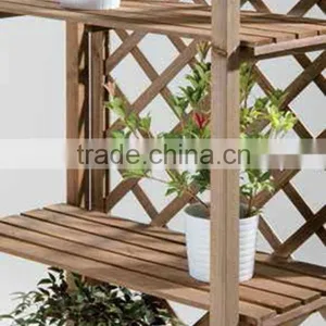 Three Tiers Natural Wooden Flower Stand thumbnail-2