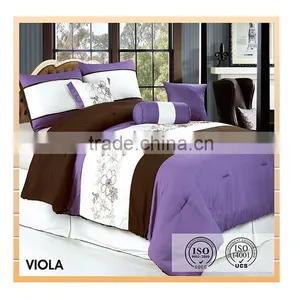 Wholesale Queen Size 7pc Flocked Bedding Comforter Set thumbnail-1