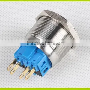 25mm Stainless Steel Latching 2NO2NC Ring Illuminated LED Metal Push Button Switch thumbnail-6