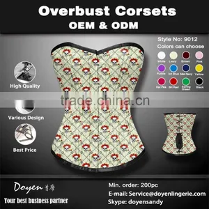 Cheap Steel Boned Lace Printing Corset Body Shaper Waist Training Corsets thumbnail-2