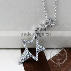 925 Sterling Silver Hollow Lucky Star Creative Pendant Necklace Fashion Women Necklace Jewelry 6360458 thumbnail-1