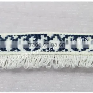 Newest Design Polyester 2 cm Width Ethnic Woven Webbing With Fringe thumbnail-5