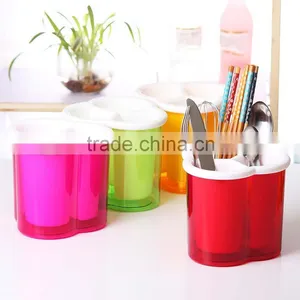 Round Chopsticks Cage Layered Double Drip Drain Chopstick Helper Three Grid Desktop Chopstick Tube thumbnail-1