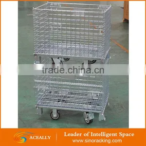 Aceally Collapsible Rigid Wire Cage Pallet/Stackable Pallet Cages thumbnail-6