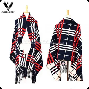2016 Popular High Quality Winter Plaid Shawl With Sleeves thumbnail-1
