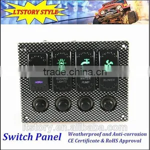 4 GANG On Off Rorcker Switches Panel With Breaker Back thumbnail-1