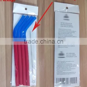 Silicone Glass Bottle Reusable Drinking Straw With Stainless Steel Brush Hot Sell thumbnail-6