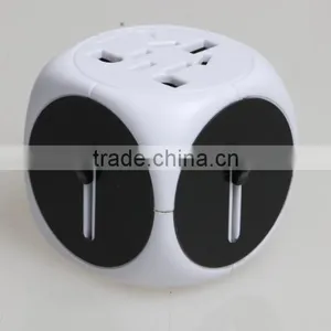 SYW-12 New Arrival Universal World Swiss Travel Adaptor Adapter Plug With 2 Usb Port and Built in Safety Shutter thumbnail-1