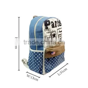 Casual Canvas Backpack Bag, Fashion Cute Lightweight Backpacks for Teen Young Girls thumbnail-2