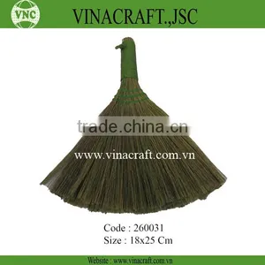 Small Grass Broom With Plastic Twist on Handle thumbnail-1