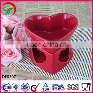 Factory Wholesale Custom Ceramic Heart Shape Chocolate Fondue Set thumbnail-2