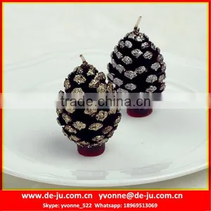 Pine Cone Silver Embellishment Exquisite Carved Candles Price thumbnail-1