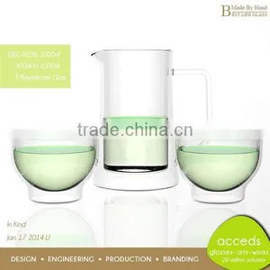 Heat Resistant Handcrafted Pyrex Water Glass Pitcher Wholesale thumbnail-3