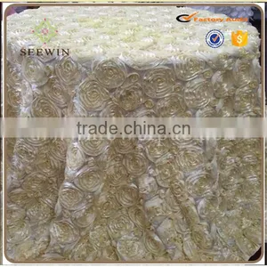 Customized Size Beautiful Rosette Satin Table Cloth thumbnail-1