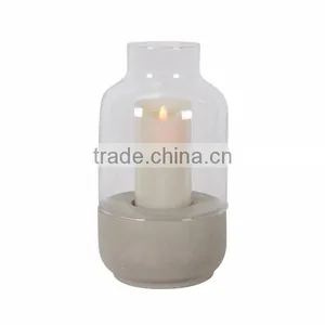 Electric Fancy Concrete Round Shaped Concrete Candle Holder thumbnail-1