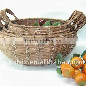 Round Paper Rope Woven Iron Frame Storage Vietnam Handicraft Basket thumbnail-1