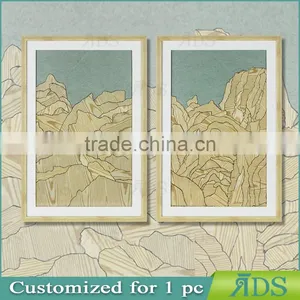 Framed Handmade Wood Chip Mountain Display Shadow Box thumbnail-1