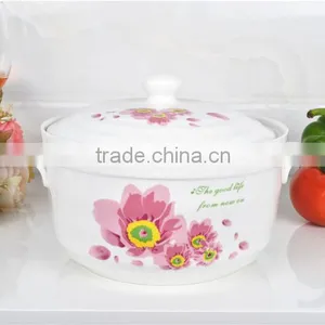8" Porcelain Microwave Cooking Pot With Porcelain Lid thumbnail-6