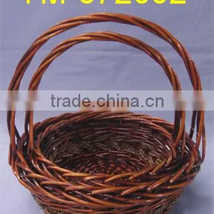Handmade Decorative Willow Flower Basket With Handle , thumbnail-1