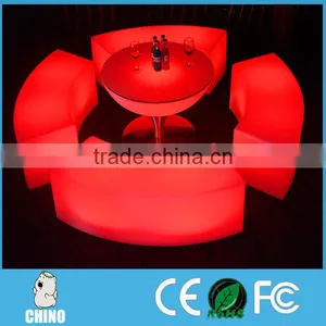 Polyethylene Plastic Furniture Outdoor Furniture Portable LED Chair Stool thumbnail-3