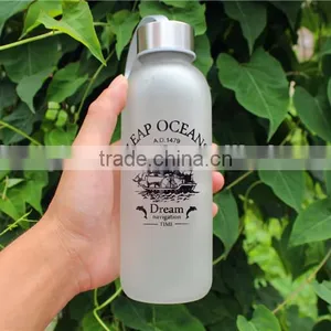 Frosted Glass Water Bottle With Cloth Cover thumbnail-6