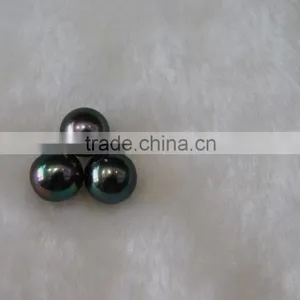 11-12mm AAA Wholesale Natural Peacock Green South Sea Pearl Beads thumbnail-2