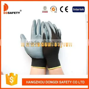 DDSAFETY 2017 Black Nylon Coated With Nitrile Glove thumbnail-1