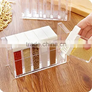 Food Grade 6 Pics Plastic Spice Jar Shaker Seasoning Bottle , Condiment Holder/ Container thumbnail-5