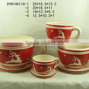 Various Sizes Ceramic Flower Pot With X-mas Looks thumbnail-1