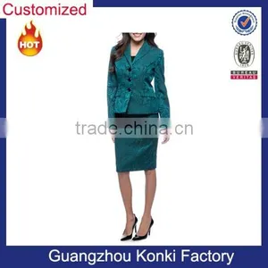 3-botton Notch Collar Melange Skirt Suit thumbnail-1