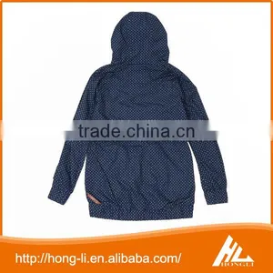 OEM Custom Polka Dot Printed Black Parka Winter Jacket Women thumbnail-4