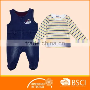Baby Two Pieces Set T Shirt And Denim Overall Clothing thumbnail-3