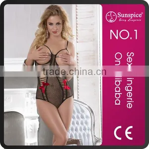 Hot Sale Sunspice Sexy Adult Bodysuit Open Cup Bodystocking thumbnail-1