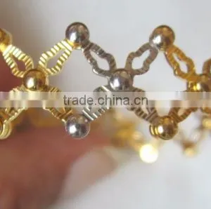 Lattice Design Magic Flexible Ring Convertible BRACELET Gold TWO Tone thumbnail-6