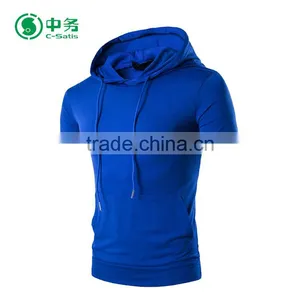 2017 Latest Design Clothing Sublimation Mens Short Sleeve Blank Pullover Hoodies thumbnail-5