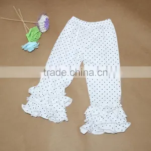Kids Hot Selling Clothing Black Polka Dots Pant With Ruffle Bottom Casual Girls Ruffled Pants Shorts thumbnail-1