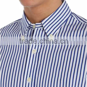 Men Stripe Long Sleeve Cotton Shirt Slim Fit Shirt thumbnail-4