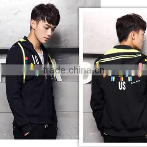 2015 Fashion Men's Long Sleeve Cardigan Hoodies Coat of Cultivate One's Morality thumbnail-6