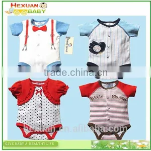 OEM or Stocked 100% Cotton Newborn Infant Baby Romper Coffee Cotton Jumpsuit Pattern thumbnail-1