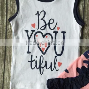 New Arrival Summer Baby Girls Clothes You Betiful Heart Cotton Floral Ruffles Boutique Short Kids Sleeveless Match Accessories thumbnail-2
