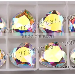 4827 Crystal Beads 28mm Siam Color Red Heart Shaped 8pcs Rhinestone for Crafts thumbnail-1