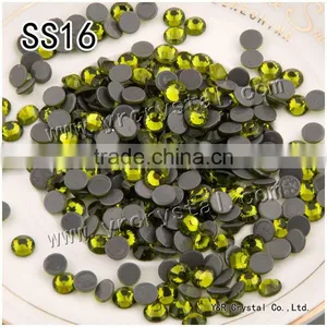 2058HF SS16 Olivine 1440pcs High Quality Glue Base Olivine Flatback Rhinestones Hotfix Motif Crystal Rhinestone thumbnail-1