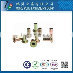 Taiwan Stainless Steel 18-8 Chrome Plated Steel Nickel Plated Steel Copper Brass Semi Tubular and Solid Rivet thumbnail-3