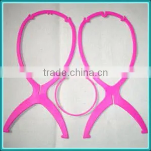 Wholesale Cheap Plastic Wig Stand,Hair Extension Tool Pink Wig Display Stand thumbnail-2