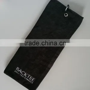 100% Cotton Customized Tri-fold Terry Velour Golf Towels thumbnail-1