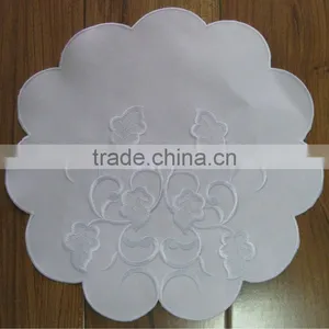 White Embroidered Coasters thumbnail-1