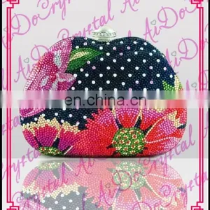 Aidocrystal Diamond Colorful Apple Shape Flower Pattern Banquet Bag/purse/clutch/handbag for Lady Party thumbnail-1