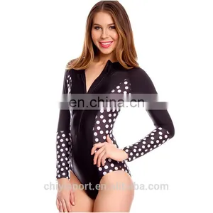 Sun-protective Rash Guard Printed V-neck Long Sleeves One-piece Rashguard thumbnail-3