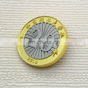 Elegant Double Metal Colors Plating Chinese Coins for Sale thumbnail-3