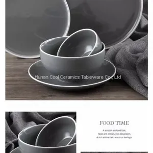 European Dinnerware Plate Colored Glaze Houseware Matte Glazed Custom Ceramic Pottery Dinnerware Set thumbnail-4
